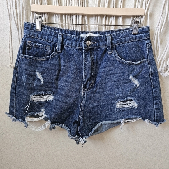 KanCan Pants - KanCan Denim Shorts Distressed High-Waisted 11/29